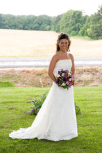 Load image into Gallery viewer, Demetrios &#39;120&#39; size 2 used wedding dress front view on bride
