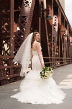 Load image into Gallery viewer, Badgley Mischka &#39;Ruth&#39; size 4 used wedding dress back view on bride
