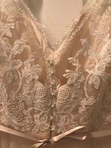 BHLDN 'Cassia' size 10 new wedding dress back view close up on hanger