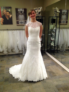 Allure Bridals '9119' size 6 new wedding dress front view on bride