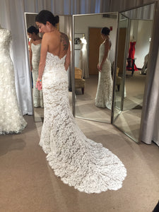 Ulla Jaija 'Lyon' size 2 used wedding dress back view on bride