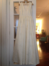 Load image into Gallery viewer, J Crew &#39;Beaded Silk&#39; size 6 new wedding dress front view on hanger
