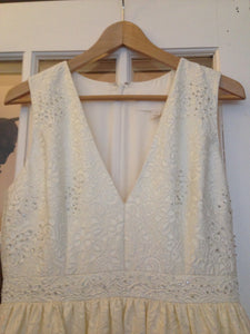 J Crew 'Beaded Silk' size 6 new wedding dress front view on hanger