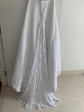 Load image into Gallery viewer, Cosmobella &#39;7385&#39; size 12 used wedding dress back view on hanger
