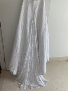 Cosmobella '7385' size 12 used wedding dress back view on hanger