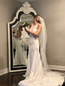 Essence of Australia '2342' size 4 new wedding dress front view on bride