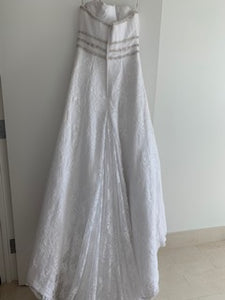 Cosmobe '7385' size 12 used wedding dress back view of trim