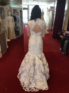 Venus 'VX8605' size 6 used wedding dress back view on bride