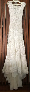 Pronovias 'Ksira' size 4 used wedding dress front view on hanger