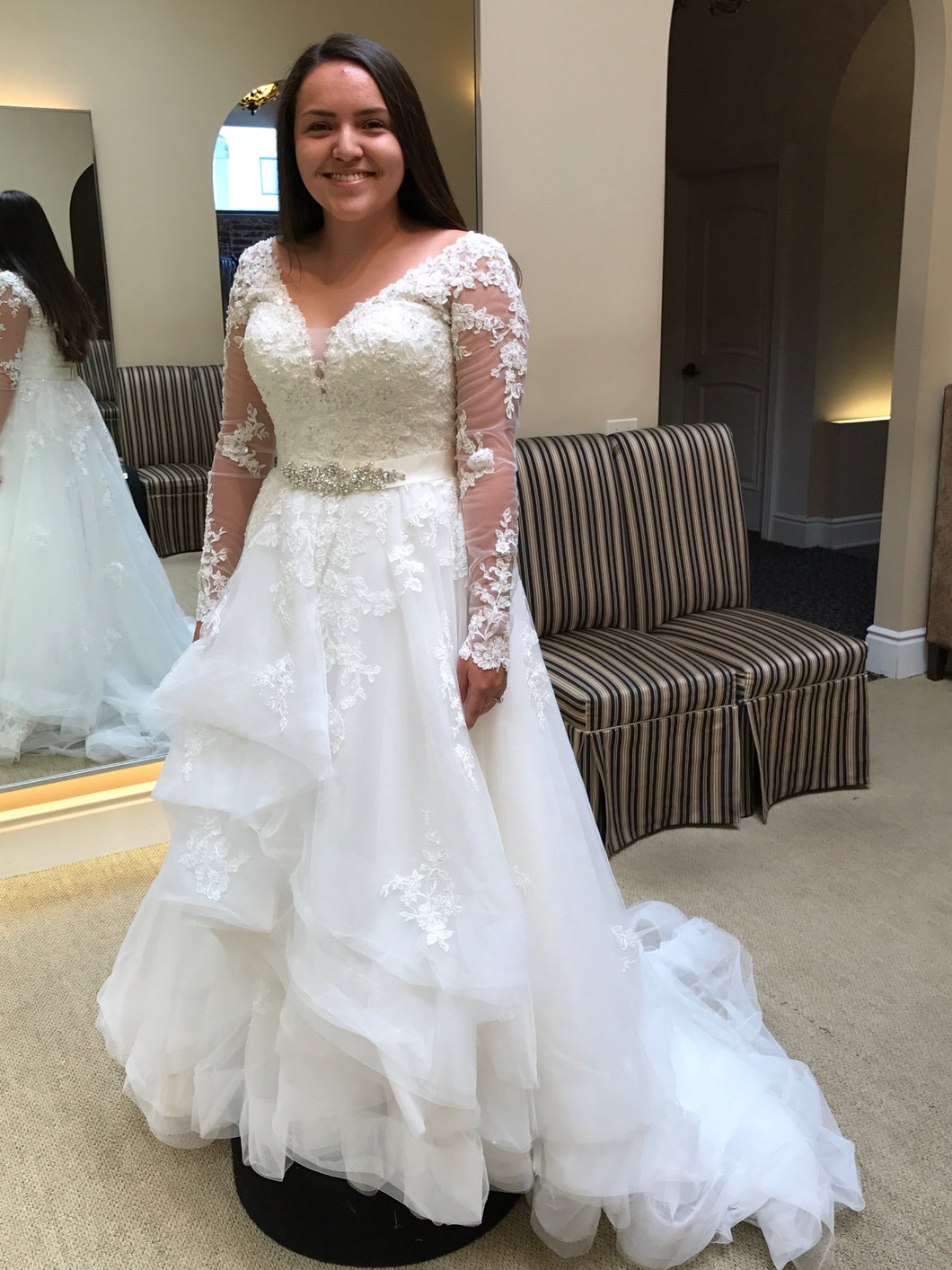 Essence of Australia '2186' size 10 new wedding dress front view on bride