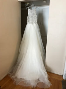 Maggie Sottero 'Lisette' size 10 new wedding dress side view on hanger