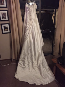 Maggie Sottero 'Jeweled' size 18 used wedding dress back view on hanger