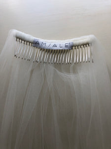 Amsale 'Rowan' size 12 used wedding dress view of veil