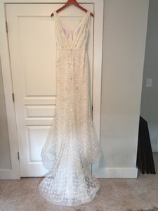 Lazaro 'Alexis' size 0 used wedding dress back view on hanger