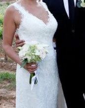Load image into Gallery viewer, Robert Bullock &#39;Lace&#39; size 6 used wedding dress front view on bride
