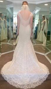 Madison James '256' size 8 used wedding dress back view on bride