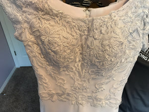 Bonny Bridal 'Sequin' size 4 used wedding dress front view close up on hanger