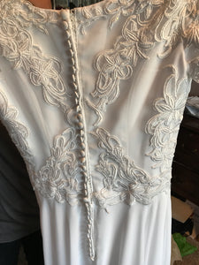 Bonny Bridal 'Sequin' size 4 used wedding dress back view close up on hanger
