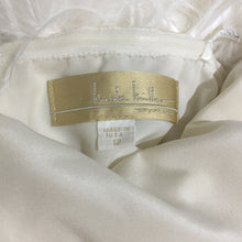 Load image into Gallery viewer, Nicole Miller &#39;Strapless Ruched&#39; size 12 sample wedding dress view of tag
