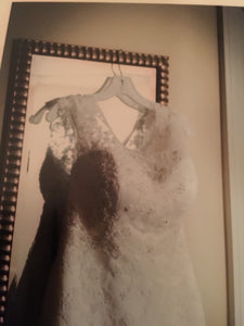 Casablanca '2110' size 10 used wedding dress front view on hanger
