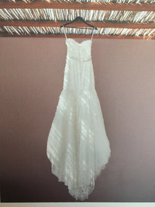 Monique Lhuillier 'Aspen' size 2 used wedding dress back view on hanger