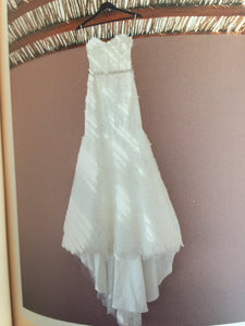 Monique Lhuillier 'Aspen' size 2 used wedding dress front view on hanger