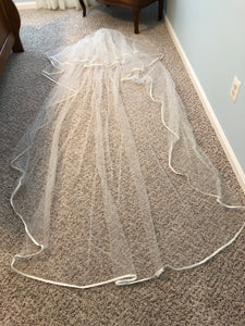 Pronovias 'Enza' size 8 used wedding dress view of veil