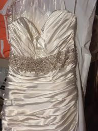Maggie Sottero 'Adorae' size 8 new wedding dress front view close up on hanger