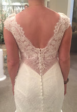 Load image into Gallery viewer, Madison James &#39;256&#39; size 8 used wedding dress back view close up on bride
