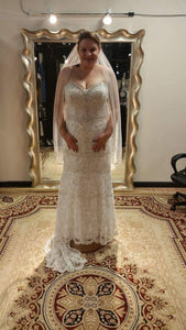 Anjolique  Bridal 'Crystal' size 14 new wedding dress front view on bride