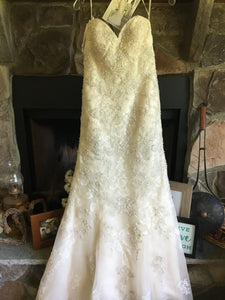 Maggie Sottero 'Avery' size 10 new wedding dress front view on hanger