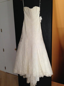 Monique Lhuillier '1304' size 10 sample wedding dress front view on hanger