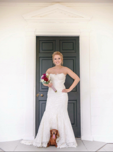 Olia Zavozina 'Anya' size 2 used wedding dress front view on bride