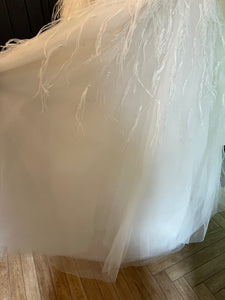 Zac Posen 'Organza Beaded Feather Strapless Ball Gown'