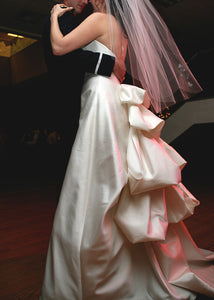 Romona Keveza Silk Strapless A-line Wedding Dress - Romona Keveza - Nearly Newlywed Bridal Boutique - 3