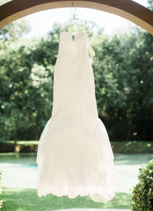 Enzoani 'Jodie' size 4 used wedding dress front view on hanger
