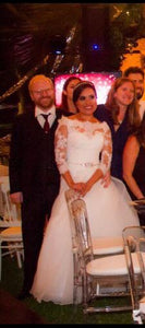 Pronovias 'Hermosa' size 2 used wedding dress front view on bride