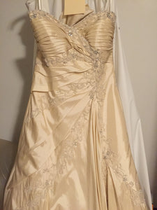 Sophia Tolli 'Olivia' size 8 used wedding dress front view close up on hanger