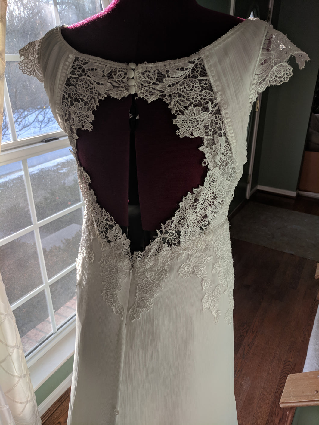 Ti Adora by Allison Webb '7706' size 6 sample wedding dress back view on mannequin
