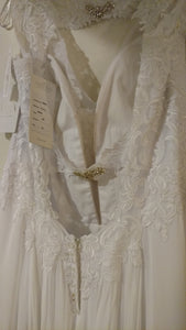 Mon Cheri Bridal 'Yvette' size 16 new wedding dress back view on hanger