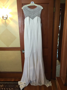 Nicole Miller 'Lily' size 6 new wedding dress front view on hanger