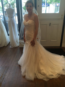 Martina Liana 'Mermaid' size 8 sample wedding dress side view on bride