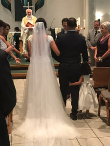 Lis Simon 'Harlow' size 4 used wedding dress back view on bride
