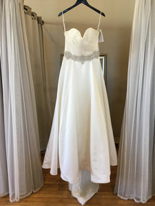 Mori Lee '5266' size 16 sample wedding dress front view on hanger