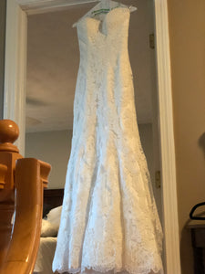 Stella York '5840' size 2 used wedding dress front view on hanger