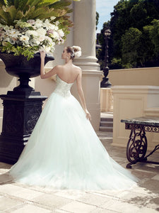 Casablanca 'Sea Breeze' size 6 new wedding dress back view on model