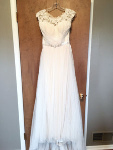 Maggie Sottero 'Patience Lynette' size 12 new wedding dress front view on hanger