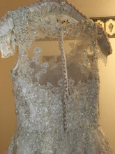 Load image into Gallery viewer, Justin Alexander &#39;8726&#39; size 10 used wedding dress back view close up on hanger

