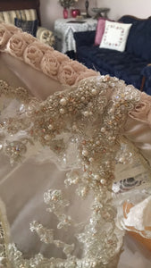 Justin Alexander '8726' size 10 used wedding dress close up of sparkles