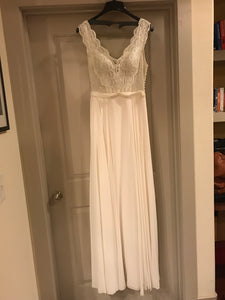 Flora Bridal 'Madeline' size 4 sample wedding dress front view on hanger